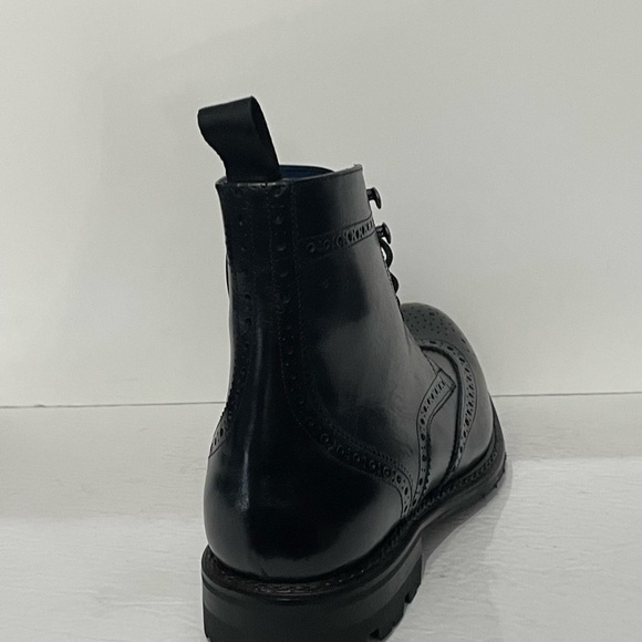 Emilio Franco boot chelsea chukka black wingtip lace up side zipper
